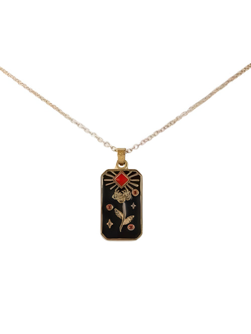 BLACK ROSE NECKLACE