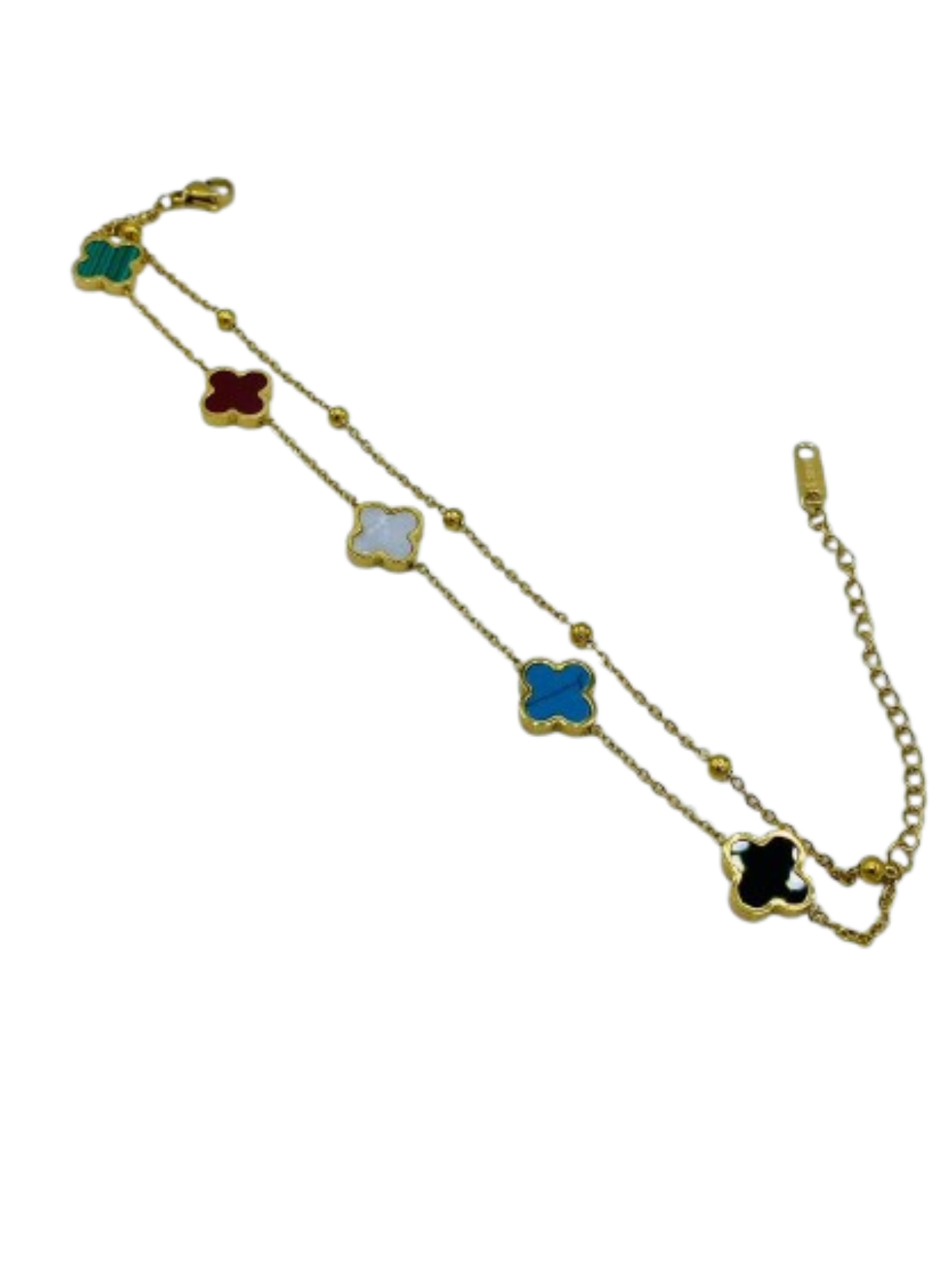 CLOVER DOUBLE CHAIN BRACELET