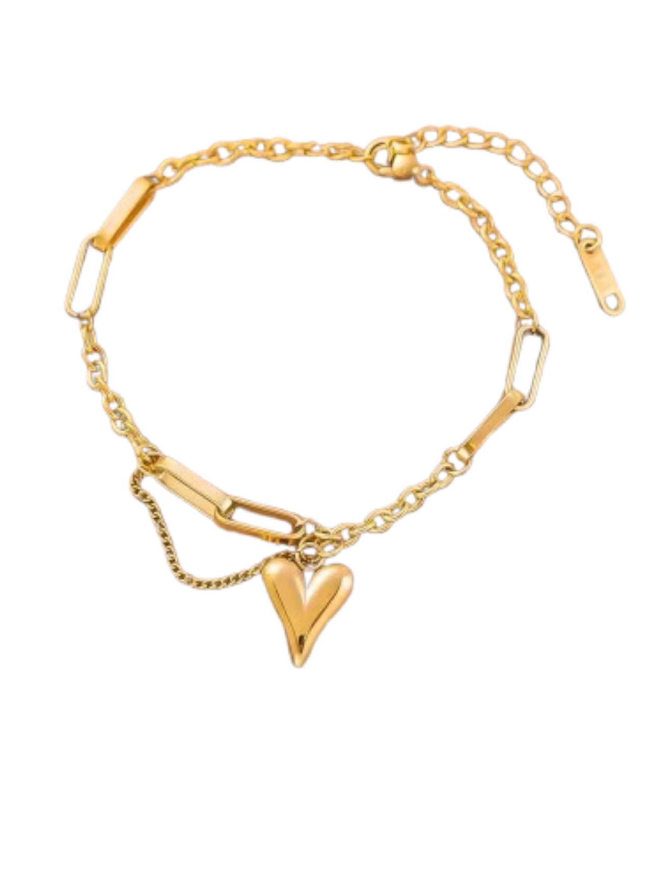 GOLDEN HEART CHARM BRACELET